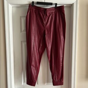 G by Guilanna Burgundy Faux Leather Pants